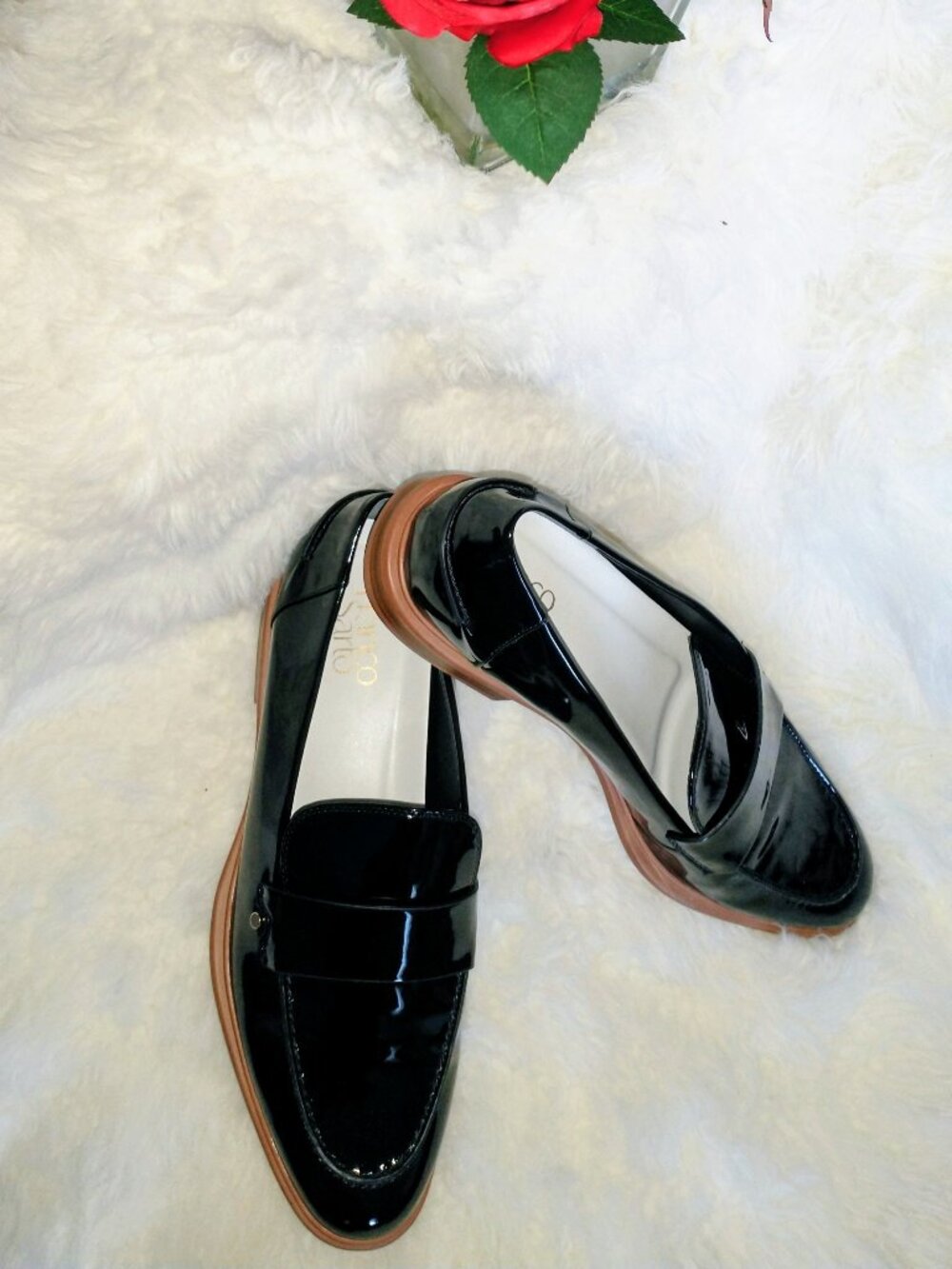 Franco Sarto Kira Patent Leather Women's Loafers Black / Size 10